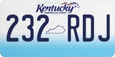 KY license plate 232RDJ