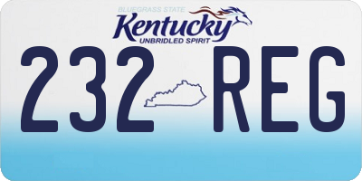 KY license plate 232REG