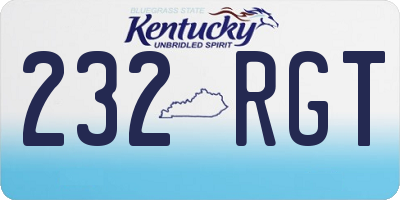 KY license plate 232RGT