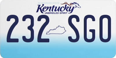 KY license plate 232SGO