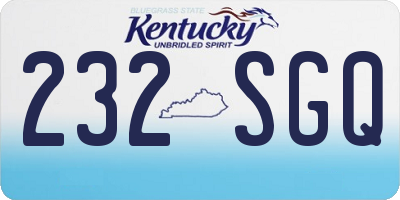 KY license plate 232SGQ