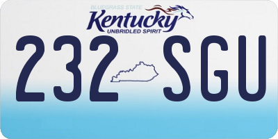 KY license plate 232SGU