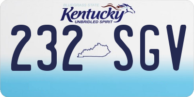 KY license plate 232SGV