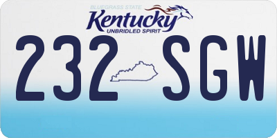 KY license plate 232SGW