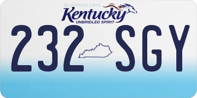 KY license plate 232SGY