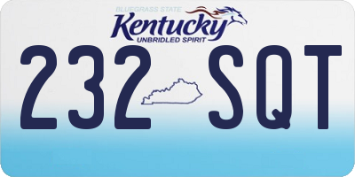 KY license plate 232SQT