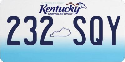 KY license plate 232SQY