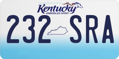KY license plate 232SRA