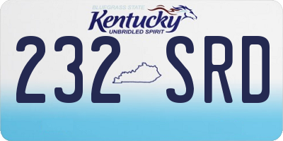 KY license plate 232SRD
