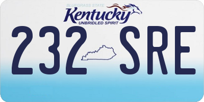 KY license plate 232SRE