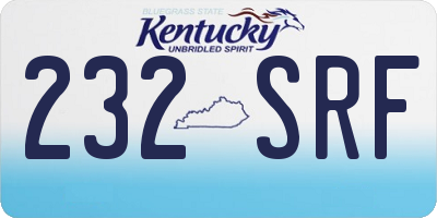 KY license plate 232SRF