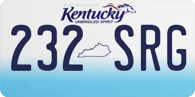 KY license plate 232SRG