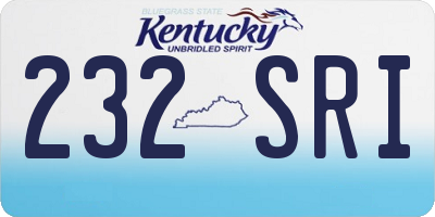 KY license plate 232SRI