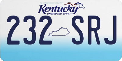 KY license plate 232SRJ