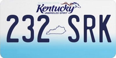 KY license plate 232SRK