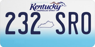 KY license plate 232SRO