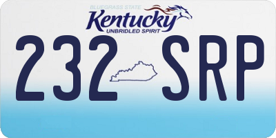 KY license plate 232SRP