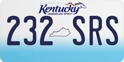 KY license plate 232SRS