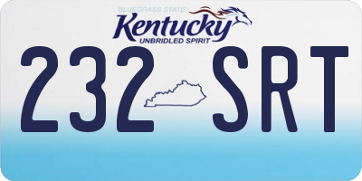 KY license plate 232SRT