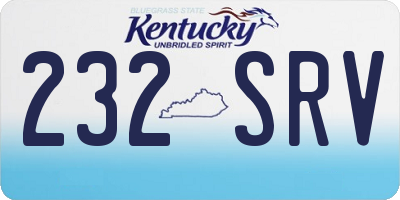 KY license plate 232SRV