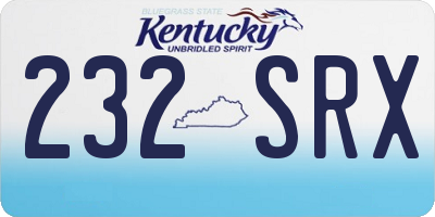 KY license plate 232SRX