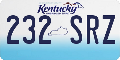 KY license plate 232SRZ