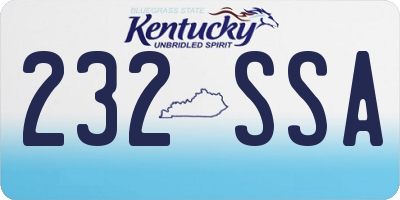 KY license plate 232SSA