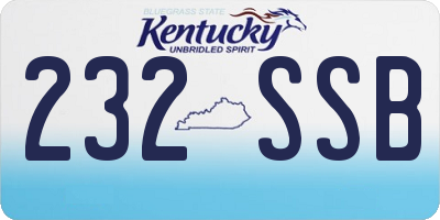 KY license plate 232SSB