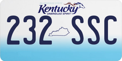 KY license plate 232SSC