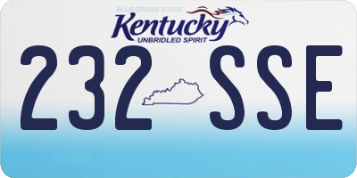 KY license plate 232SSE