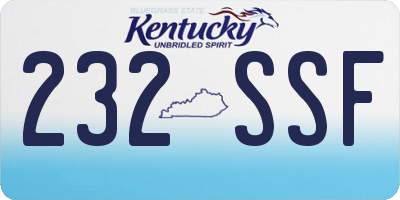 KY license plate 232SSF