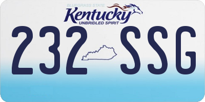 KY license plate 232SSG