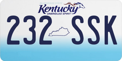 KY license plate 232SSK
