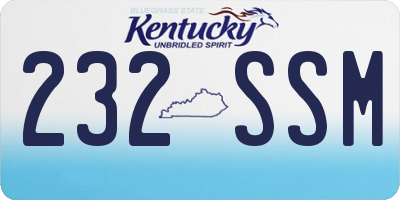 KY license plate 232SSM