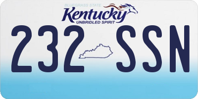 KY license plate 232SSN