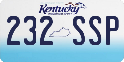 KY license plate 232SSP