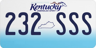 KY license plate 232SSS