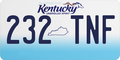 KY license plate 232TNF