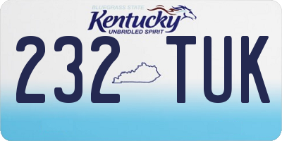 KY license plate 232TUK