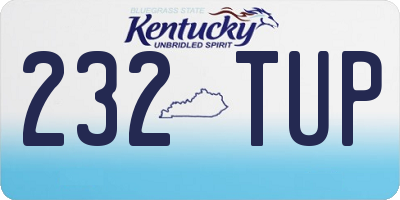 KY license plate 232TUP