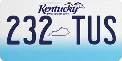 KY license plate 232TUS