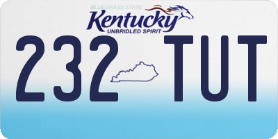 KY license plate 232TUT