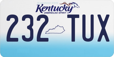 KY license plate 232TUX
