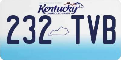 KY license plate 232TVB