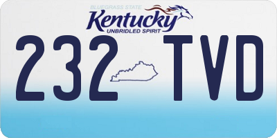 KY license plate 232TVD