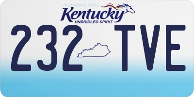 KY license plate 232TVE
