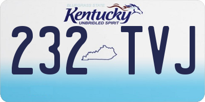KY license plate 232TVJ