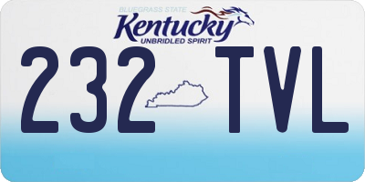 KY license plate 232TVL