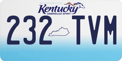 KY license plate 232TVM