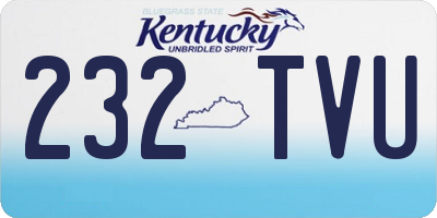 KY license plate 232TVU